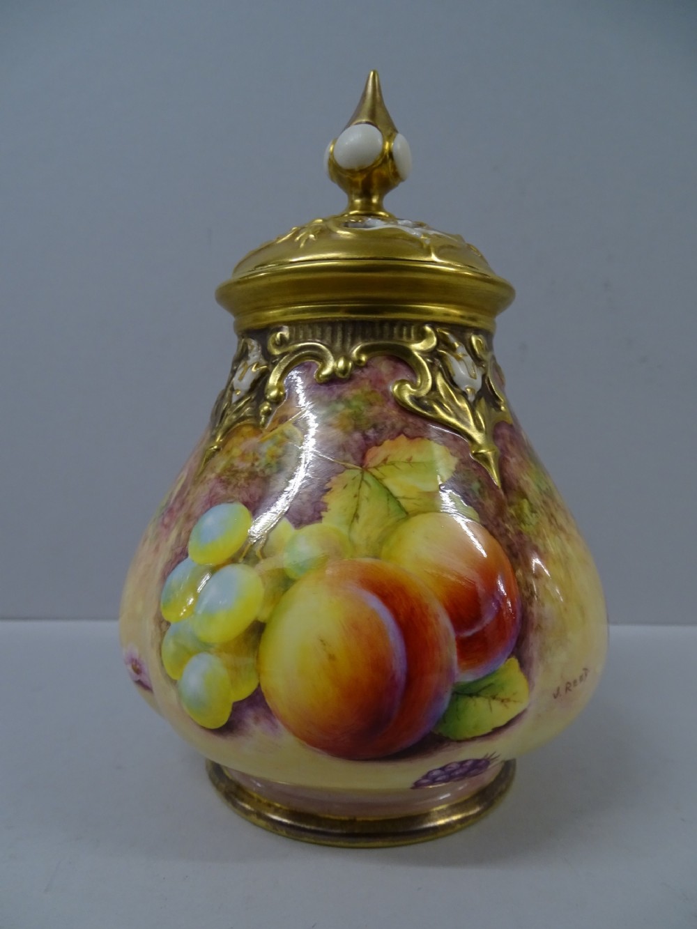 royal worcester painted fruit miniature tea set