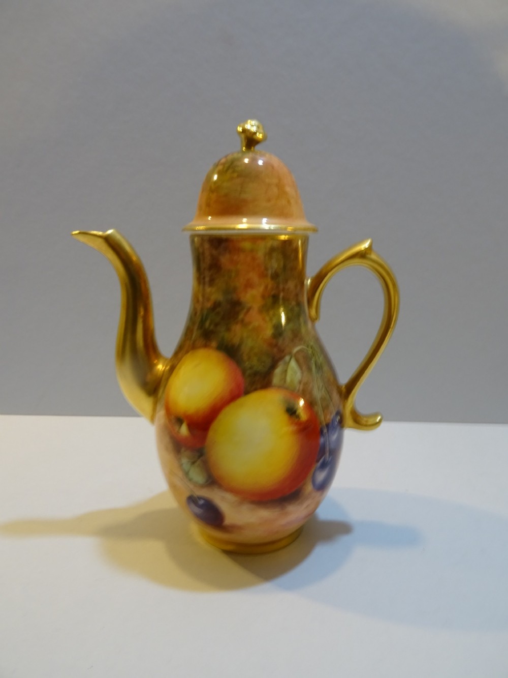 royal worcester painted fruit miniature tea set