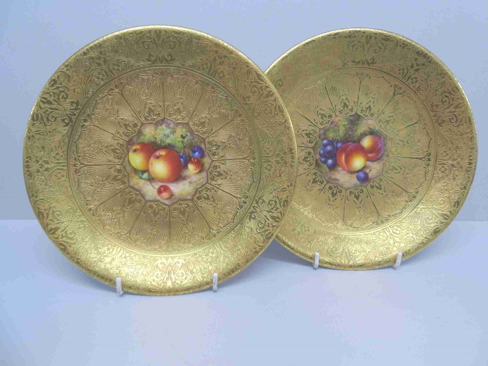 royal worcester gilded plates