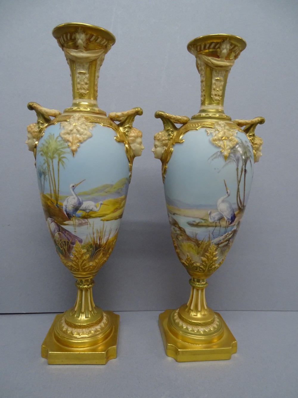 royal worcester pair of powell vases